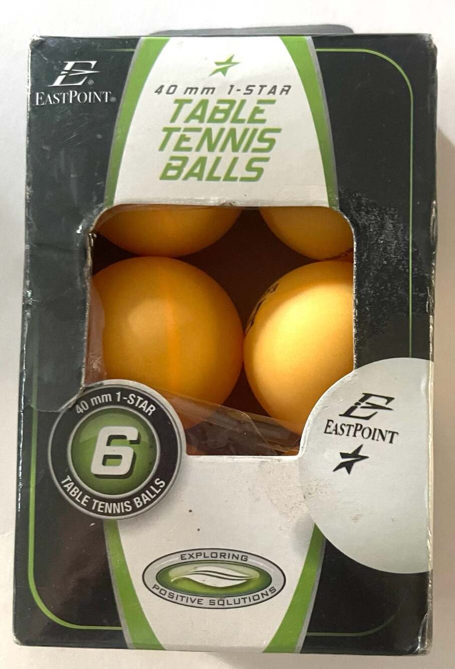 EastPoint 40mm 1-Star Orange Table Tennis Balls, Pack of 6